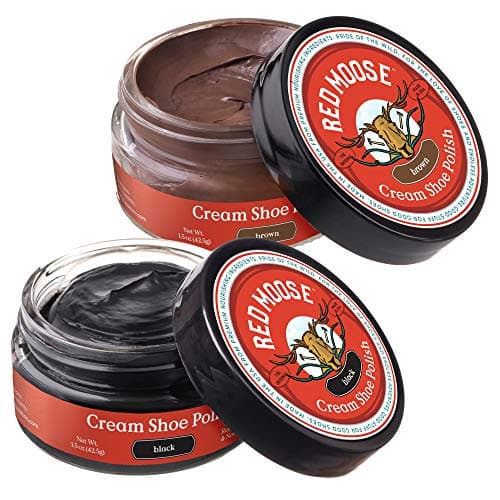 RED MOOSE Premium Black and Brown Boot and Shoe Cream Polish - Shoe Polish Made in the USA