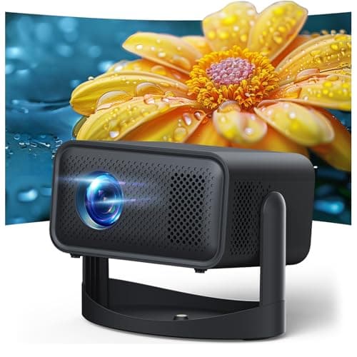 Projector with WiFi and Bluetooth, Portable 4k Movie Projector, 1080P HD Support, 360° Adjustable Stand, Electric Focus & Auto Keystone Correction, Compatible for Phone, TV Stick, HDMI, USB, Laptop