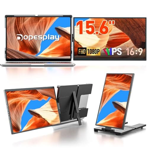 Dopesplay Laptop Screen Extender, 15.6" FHD 1080P IPS External Portable Monitor for Laptop, Plug & Play Dual Screen Monitor for 13"-17" Laptops, Compatible with Mac, Wins, Chrome, Android, Dex
