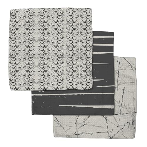GEOMETRY Kitchen Dish Cloths - Quick Dry Dishcloths for Kitchen - Premium Dish Rags with Geoweave - 3-Pack Set Night Reeds
