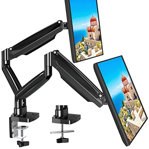 MOUNT PRO Dual Monitor Desk Mount fits 22” to 39” Ultrawide Computer Screen, Holds up to 30.9lbs Each, Fully Adjustable Long Monitor Arm for Two Monitors, Gas Spring Monitor Stand, 100x100 VESA Mount