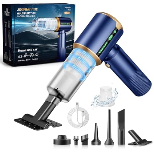 JIXINMIYUE Car Handheld Vacuum Cordless: Car Vacuum Cleaner with 16000Pa Ultra-Strong Suction, Brushless Motor & HEPA Filter - Lightweight Design for Drivers and Office Workers - Blue