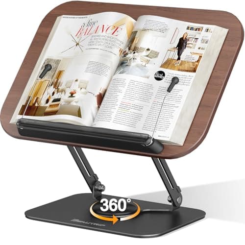 BEAUTRIP Book Stand for Reading, Foldable Book Holder for Desk Hands Free, Display Stand for Office, Kitchen, Cookbooks, Textbook, Recipe, Magazines, Tablets and Laptops