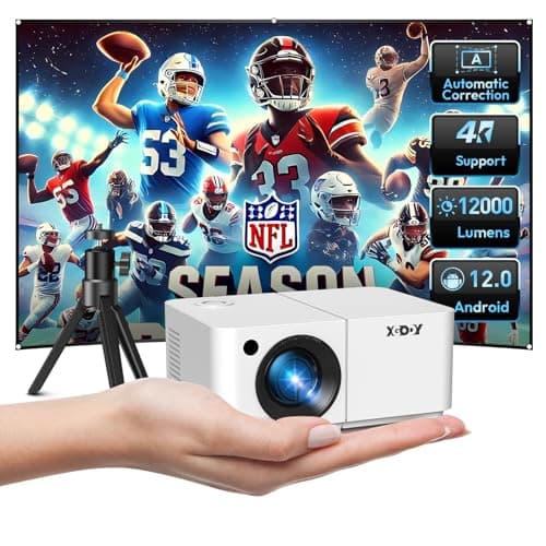 XGODY X2 Smart Projector with Wifi and Bluetooth, Portable Mini Projectors for Outdoor,Native 4K,Aspect Ratio 16:9,Android 12.0