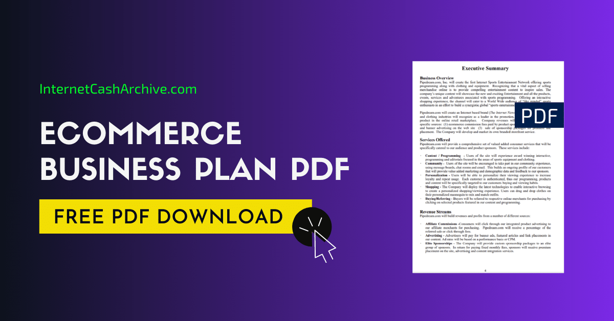 business plan for ecommerce pdf