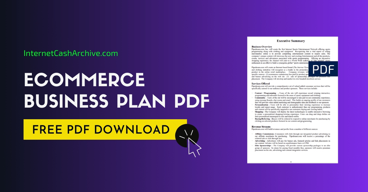 sample business plan ecommerce pdf